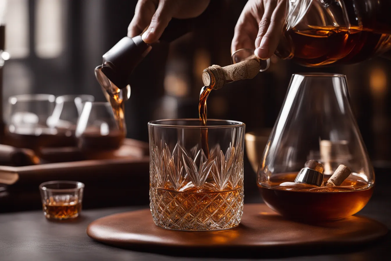 Bourbon poured into a Glencairn glass