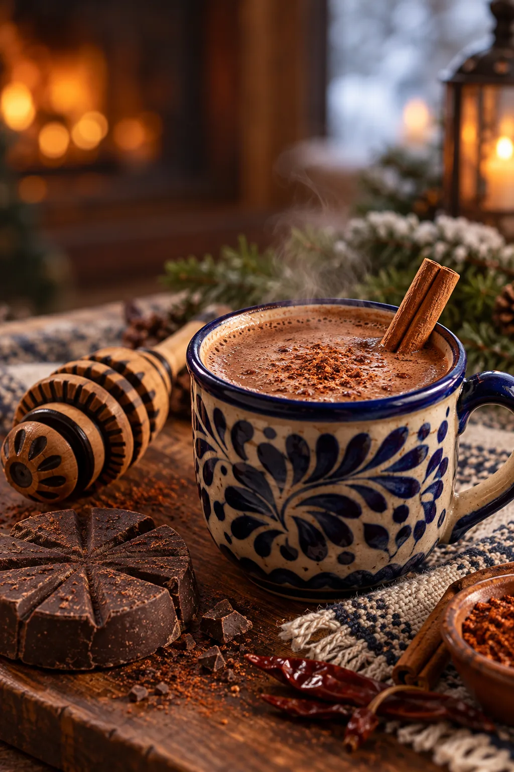 Winter Cocktail: mexican hot chocolate spiked with tequila, cinnamon and chili