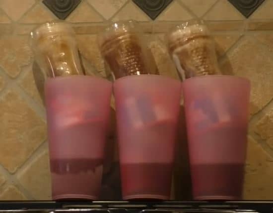 Freeze distilling process with bottles