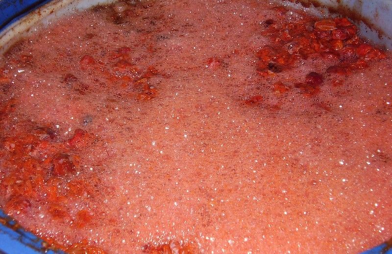 Rakjia production - fermenting plums